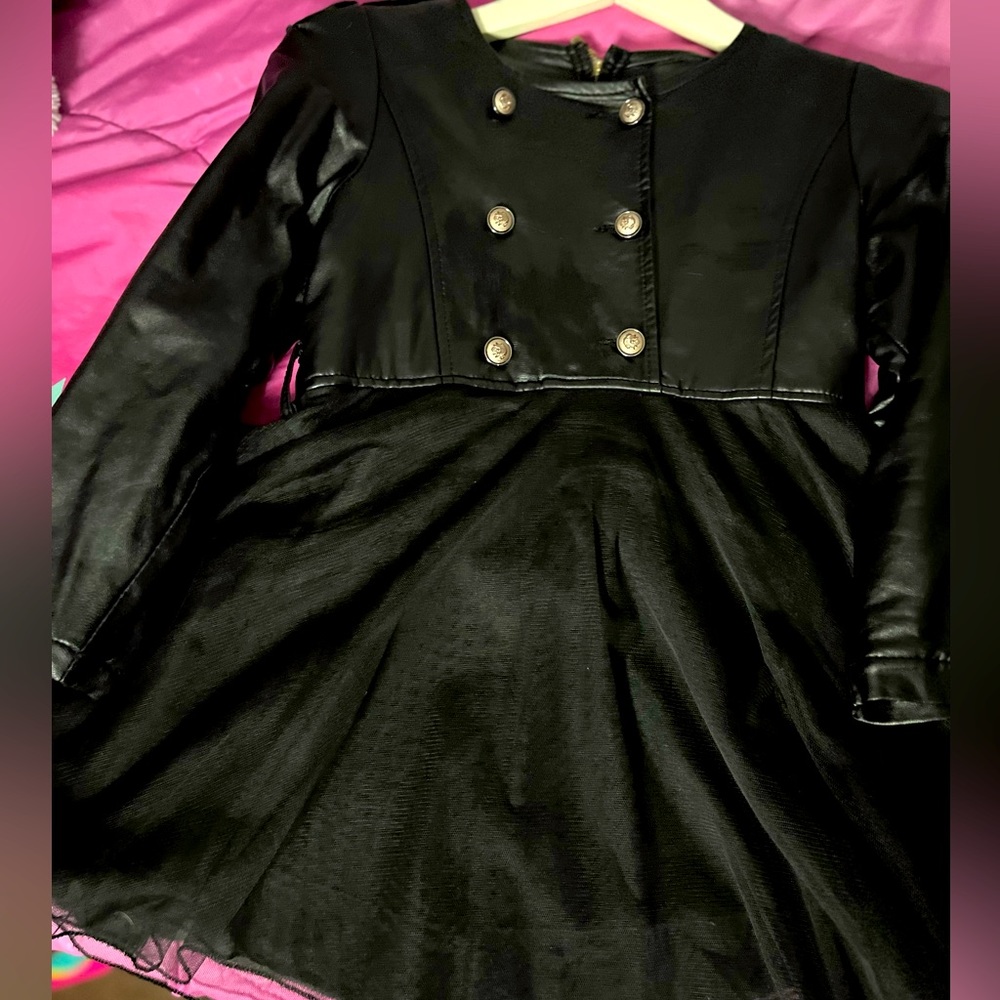 Black leather tutu dress